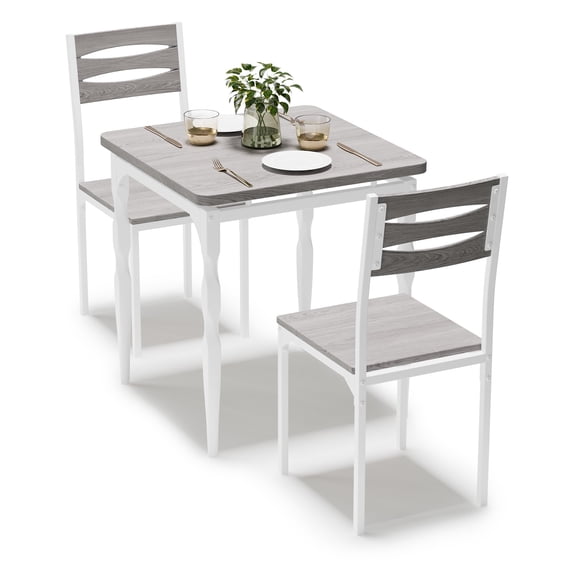 Space-Saving 3-Piece Dining Table Set for 2 – Modern Kitchen & Dining Room Furniture with Spiral Legs, Perfect for Apartments or Homes, Available in Brown, Black, and Grey
