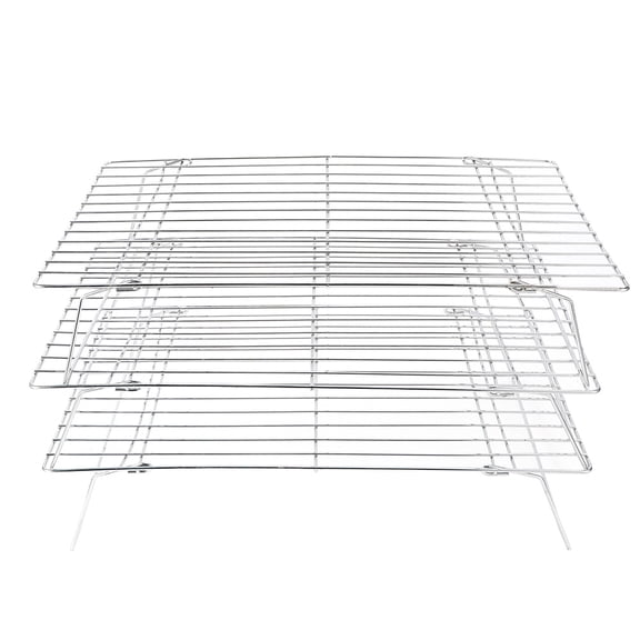 Space,Saving 3,Tier Cooling Grid, Stable, Non,Stick Surface For Cookies, Cakes BBQ, 13.5" X 9.4"
