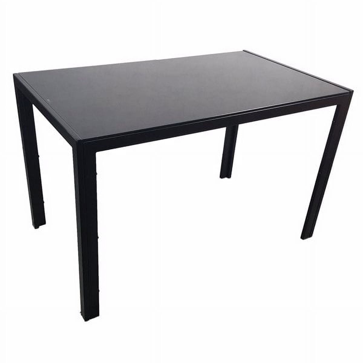 Space-Saving 47" Black Glass Dining Table&nbsp;- 8mm Tempered Top w/ Steel Frame, 154lb Capacity, Rounded Corners - Easy Assembly