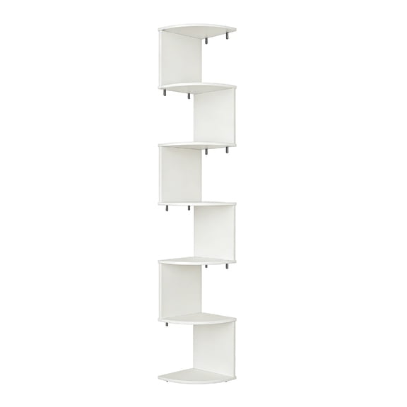 Space Saving 5 Layer Corner Display Shelf Constructed From Durable Wood Plastic Panel