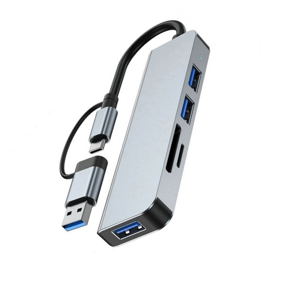 Space Saving 5 Port USB C Dock Speed 5 in 1 Aluminum USB Hub Easy to Carry for Printers & Computer Peripherals