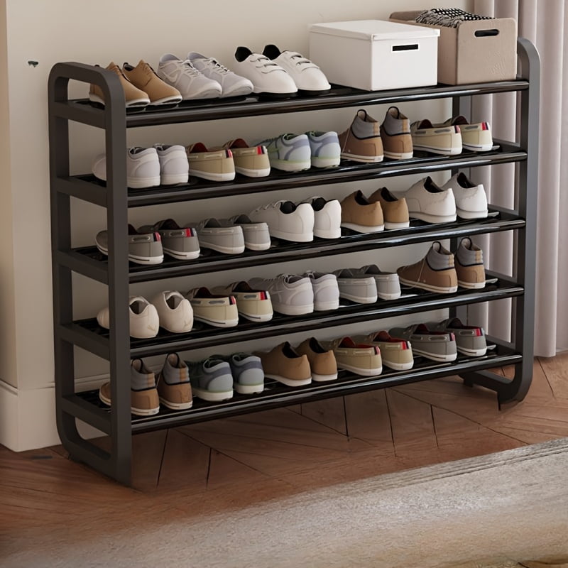 Space-Saving 5-Tier Metal Shoe Rack, Durable, Narrow Design, Multi