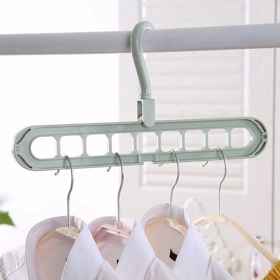 Space Saving 9-Hole Clothes Hanger Organizer Multifunctional Wardrobe Storage Rack for Closets