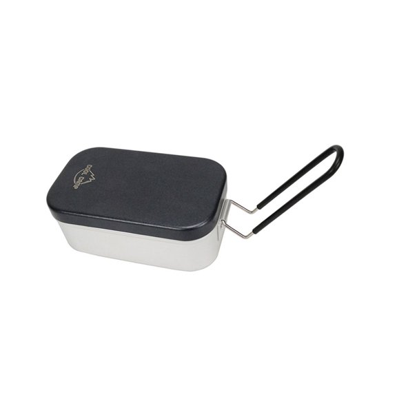 Space Saving Aluminum Camping Tableware Set Sealing Storage Metal Texture for Backpackers and Adventurers