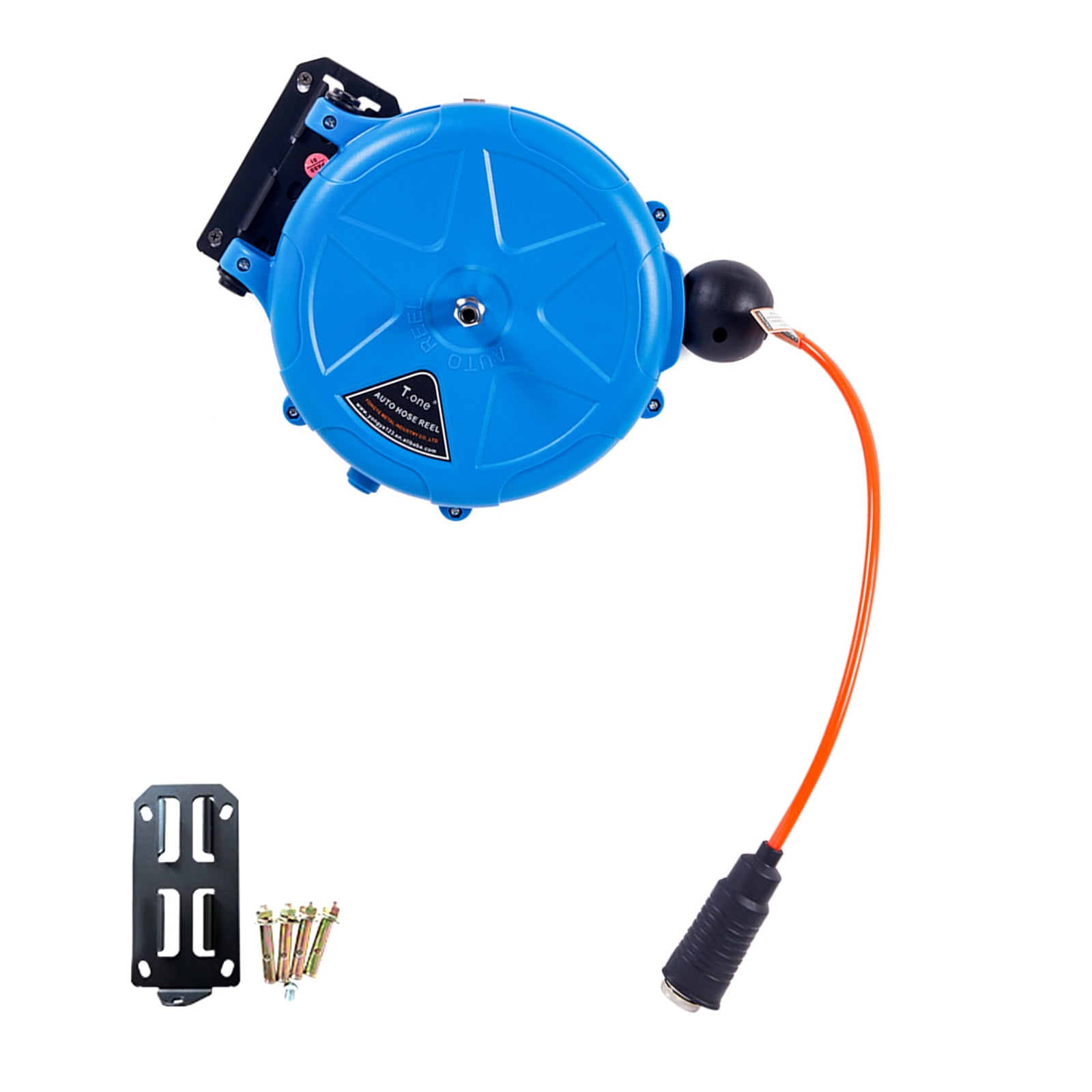 Space Saving Automatic Hoses Reel with Smooth Air Flows 180° Swivels Hoses Reel for Household and Professional Use