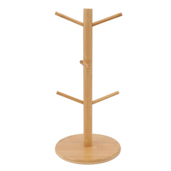 Space Saving Bamboo Coffee Mug Tree Rack Holder Stand and Countertop Glass Cup Drying Organizer, 12.6 inches / 32 cm