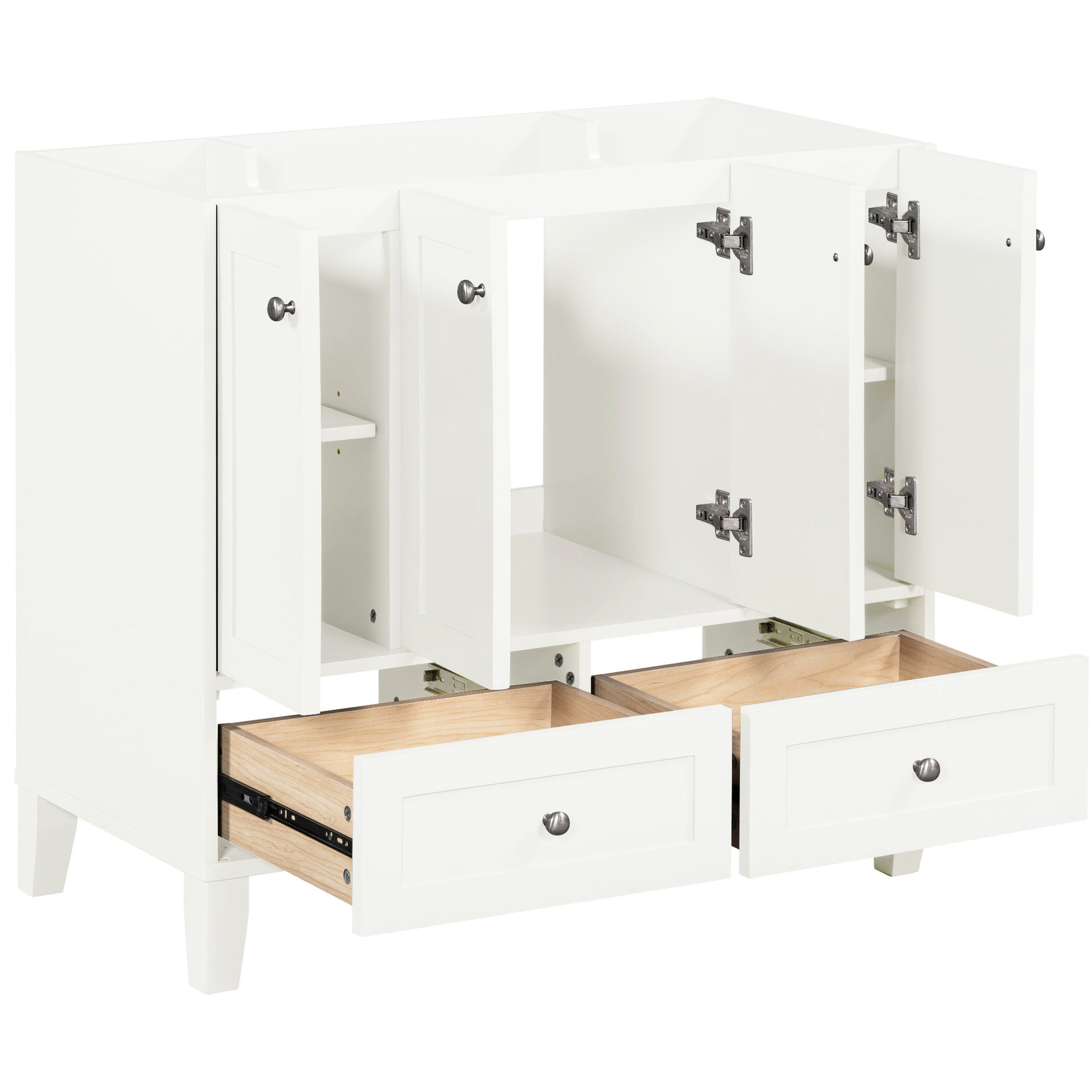 View of Space - Saving Bathroom Cabinet - A freestanding vanity with adjustable ...
