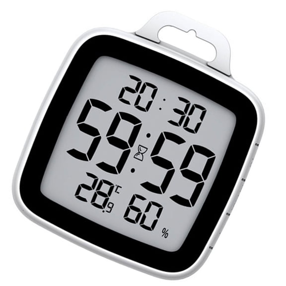 Space Saving Bathroom Clock with Countdown Alarm&Temperature Humidity Indicator