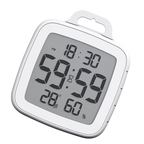 Space Saving Bathroom Digital Clock with Countdown Timer, Temperature and Readings for Kitchen, Gym Classroom