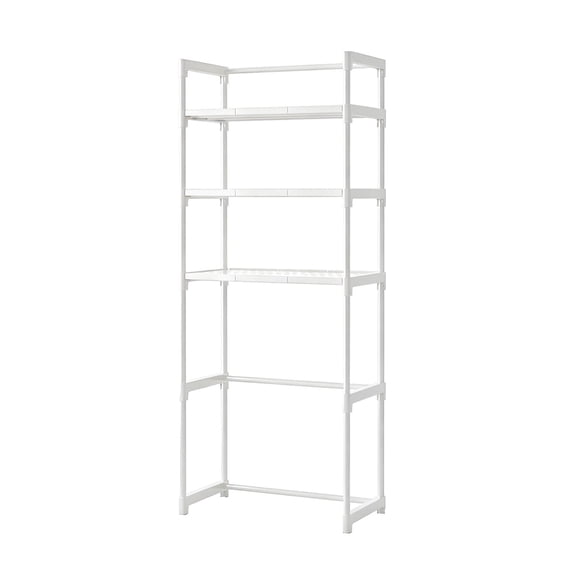 Space-Saving Bathroom Over Toilet Storage Shelf Multi-Layer Plastic Organizer for Toiletries and Essentials(White)