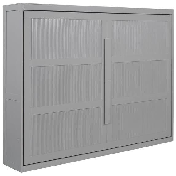 Space Saving Bed With Led - Gray Queen Size For Home Use Lights Saver Foldable Convenience