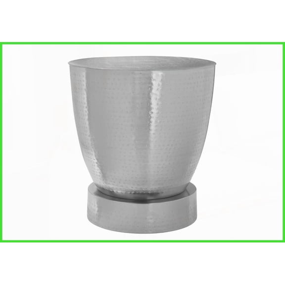 Space-Saving Chrome Metal Coffee Table - 22 Tall Boho-Glam Accent for Living Room/Bedroom