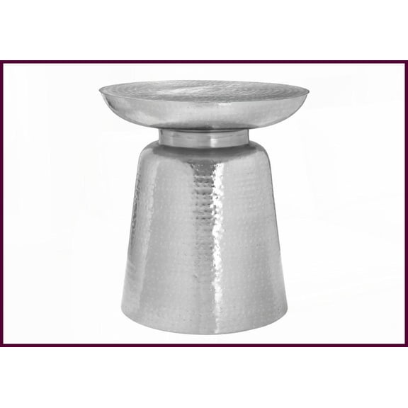 Space-Saving Chrome Metal Coffee Table - 22" Tall Contemporary Accent Table for Living Room & Bedroom, No Assembly Needed