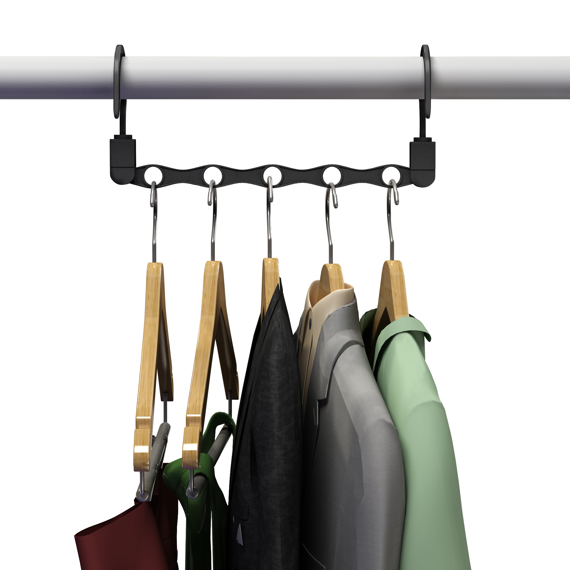 Space Saving Closet Organization Vertical and Horizontal Multi Hanger for Shirts, Pants, and Coats, All Your Dorm Room Essentials by Everyday Home - image 1 of 6