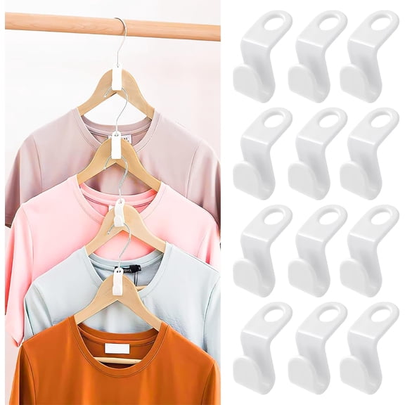 Space Saving Clothes Hanger Connector Hooks Stackable Plastic Closet Organizer