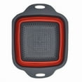 thumbnail image 1 of Space Saving Collapsible Silicone Kitchen Colander Food Strainer - Red, 1 of 3