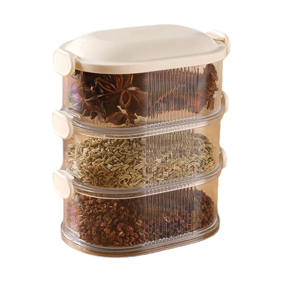 Space Saving Condiment Holder Divided Sections Transparency Top Construction Home Essential