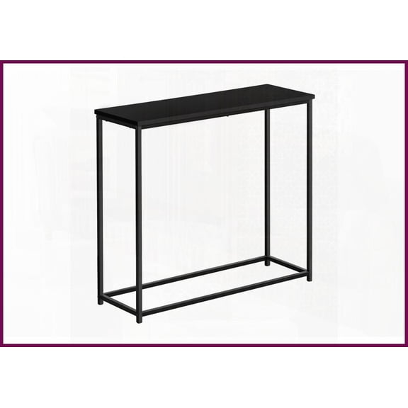 Space-Saving Contemporary Coffee Table - Black Laminate & Metal for Entryway, Living Room & Office