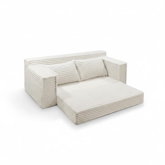 Space-Saving Convertible Sleeper Sofa Bed – 75" Modern Folding Loveseat, Comfortable Boneless Futon Couch, No Assembly Needed, for Living Room or Bedroom