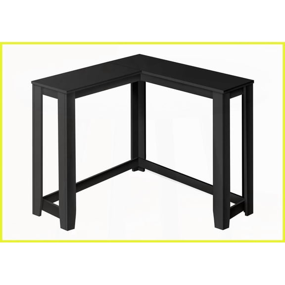 Space-Saving Corner Coffee Table for Entryway & Living Room, Black Laminate Transitional Design