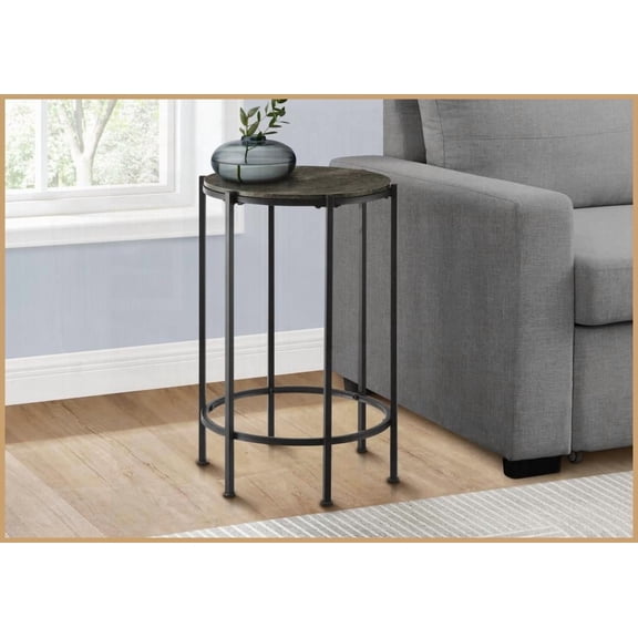 Space-Saving Dark Bronze Laminate Coffee Table with Black Metal Legs – Easy-Clean for Living Room & Bedroom