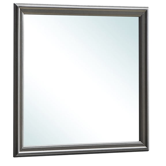 Space - Saving Design - A Black Particle Board Mirror Ideal for Small Spaces