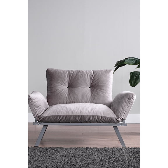 Space - Saving Design - Metal - Framed Futon Love Seat for Small Living Rooms