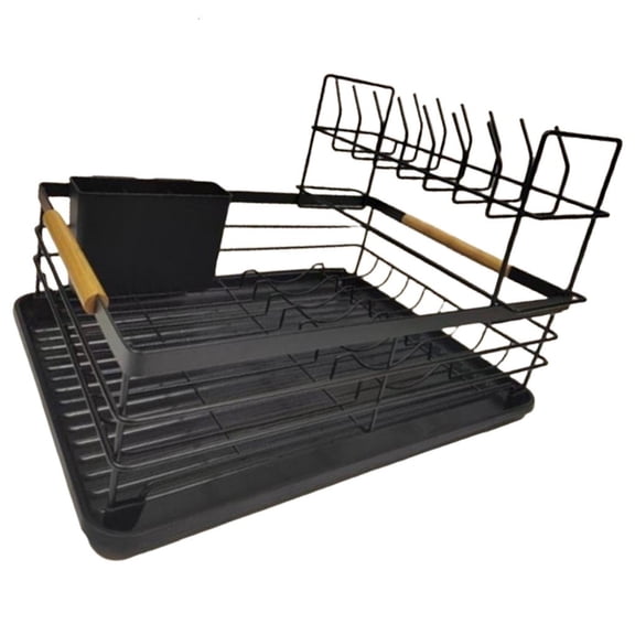 Space Saving Dish Drainer With Rusts Resistant Frame Efficient Utensils Drying Rack For Small Kitchen Organization