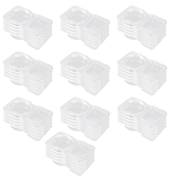 Space Saving Double Compartment Dressings Cup Food Safe Snacks Container Clear Sauce Holders for Home and School