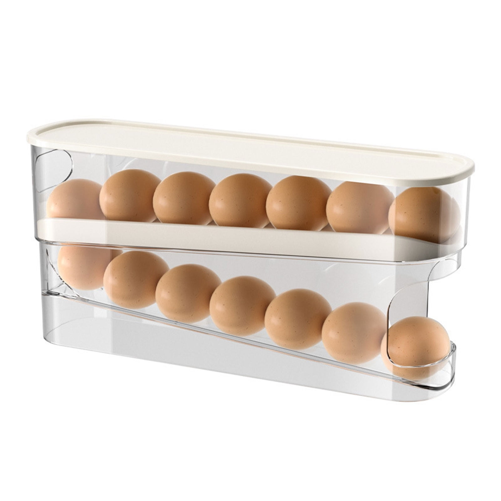 Space Saving Eggs Tray Automatic Clear Eggs Dispenser Fridge Eggs Holder Practical Fridge Organizers Eggs Container - Walmart.com