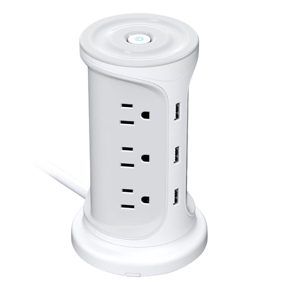 Space Saving Electrical Unit With 12 Outlets And 3 USB Ports Safe For Families Having And Pets