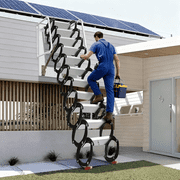 Space-Saving Foldable Attic Ladder, with 1000lb Capacity, Wall-Mounted 12-Step Alloy Steel Pull-Down System, Adjustable 9.5-10.17ft Collapsible Attic Access Ladder