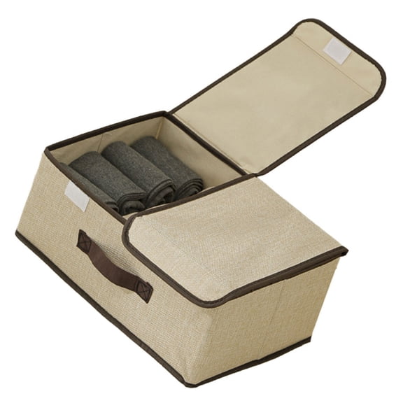 Space Saving Foldable Clothing Organizers Box Nonwoven Fabric Storage Container With Dividers And Protective Cover