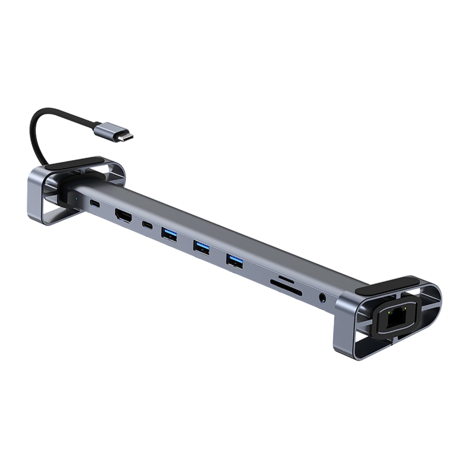 Space Saving Foldable Laptop Station Aluminum 10 in 1 Docking Station Base Adjustment Computer Accessories