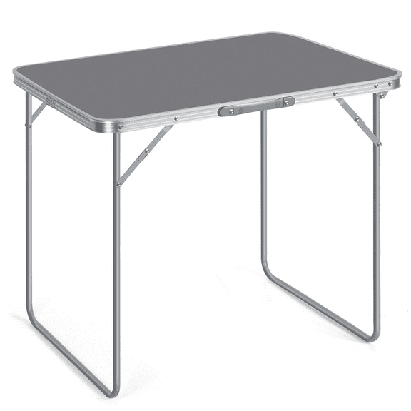 Space Saving Folding Table, Multi-Purpose Charcoal Gray Card Table for Kitchen, Party, Picnic & Office | Compact & Portable Design