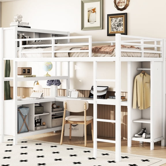 Space-Saving Full Size Loft Bed / Addition for Resting and Entertaining
