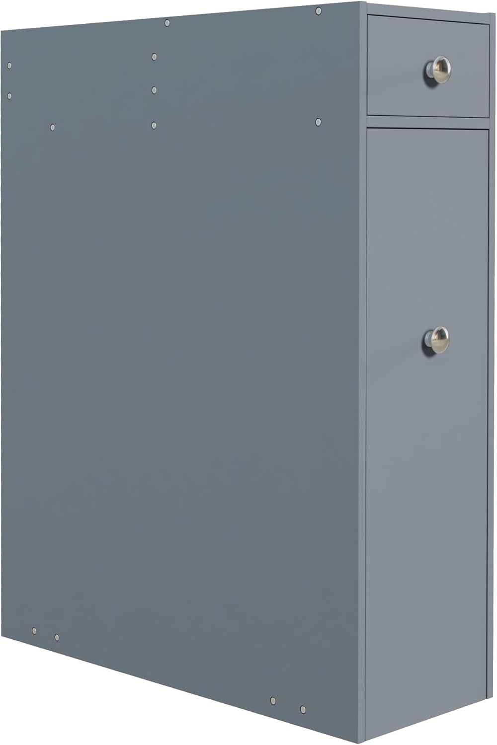 Gray MDF Bathroom Floor Cabinet with Drawers and Storage