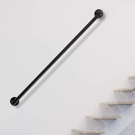 Space-Saving Handrail, 3.15in Wall Clearance, Electrophoresis Paint Finish, Screw-Mounted Rail for Mobility-Impaired, Home Safety