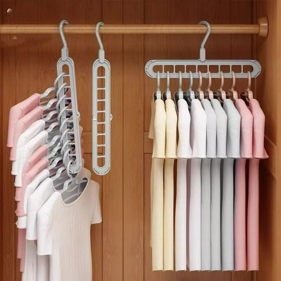 Space Saving Hanger under $5! kkbbma 9-Hole Space Saving Hanger, Multi-Functional Wardrobe Organizer, Magic Folding Clothes Hanger, Closet Storage Solution, Travel Clothes Organizer