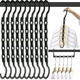 thumbnail image 1 of Space Saving Hangers, 10PCS Magic Hangers, 5 Holes Sturdy Plastic Clothes Closet Organizers and Storage, Space Saver Organization, College Dorm Room Essentials (Black), 1 of 6