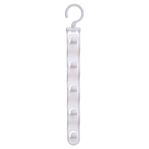 Space Saving Hangers, 5-Tier Clothes Hanger Hook, Vertical Hangers for Clothes, Closet Hangers Space Saver, Clothes Hanger Hook, Stackable Wardrobe Clothes Organizer, Hanger Storage Rack,White