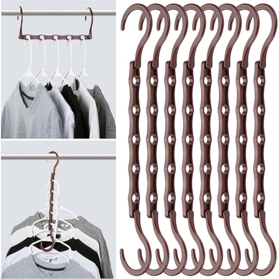 - Space Saving Hangers, 8 pcs, 360° Rotating Hooks | Magic Cascading Hanger Organizer with 5 Enclosed Slots, Closet Organizers and Storage for Clothes