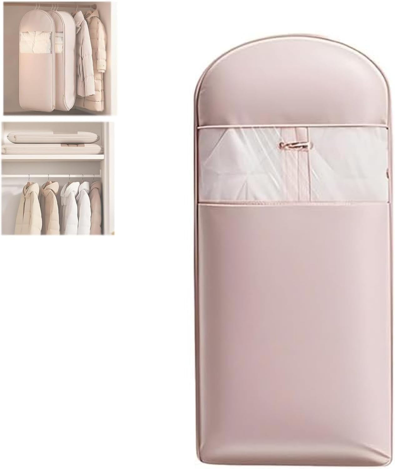 Space Saving Hanging Garment Bag with Self Compression Zipper, 2025 New Space Saver Closet Organizers,Dust Cover Clothes Bags for down Coat, For Closet Storage