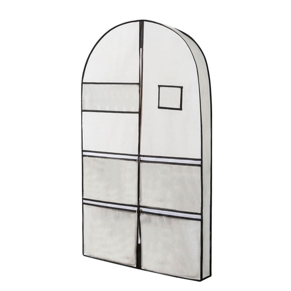 Space Saving Hanging Garment Bag Self Compression Zipper Organizers for Clothes - Travel Cover with Hanger Ideal for Home Textile Storage Solutions