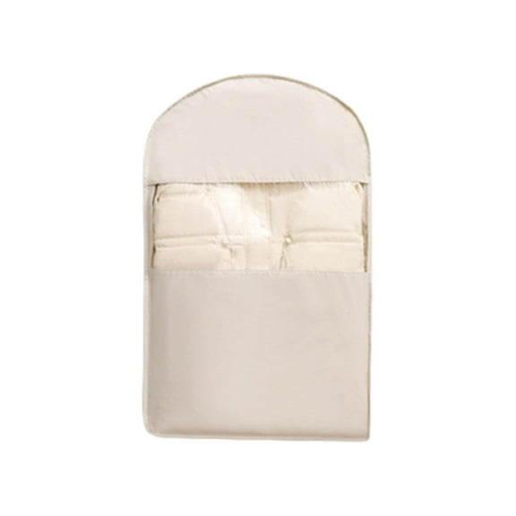 Space Saving Hanging Garment Bag with Self Compression Zipper, Space Saving Hanging Protector for Down Coat, Down Coat Compression Dust Cover for Closet Storage（M）