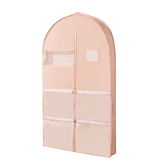 Space Saving Hanging Garment Bag for 2 Space Closet Organizers with Self Compression Zipper for Clothes and Travel Hanger