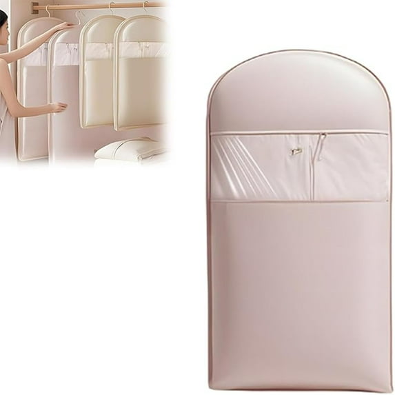 Space Saving Hanging Garment Bag with Self Compression Zipper,Dust Cover Clothes Bags for Down Coat,Space Saver Closet Organizers