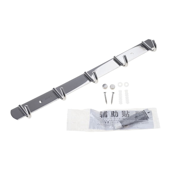 Space Saving Hook Rails with 3/4/5 Hooks Stainless Steel Storage Hangers for Functional Use in Bathroom and Kitchen