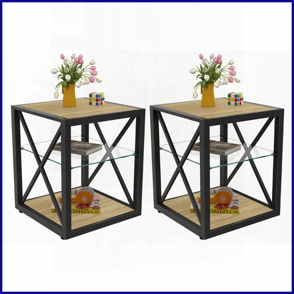 View of Space-Saving Industrial Coffee Table for Living Room & Bedroom, Easy ...