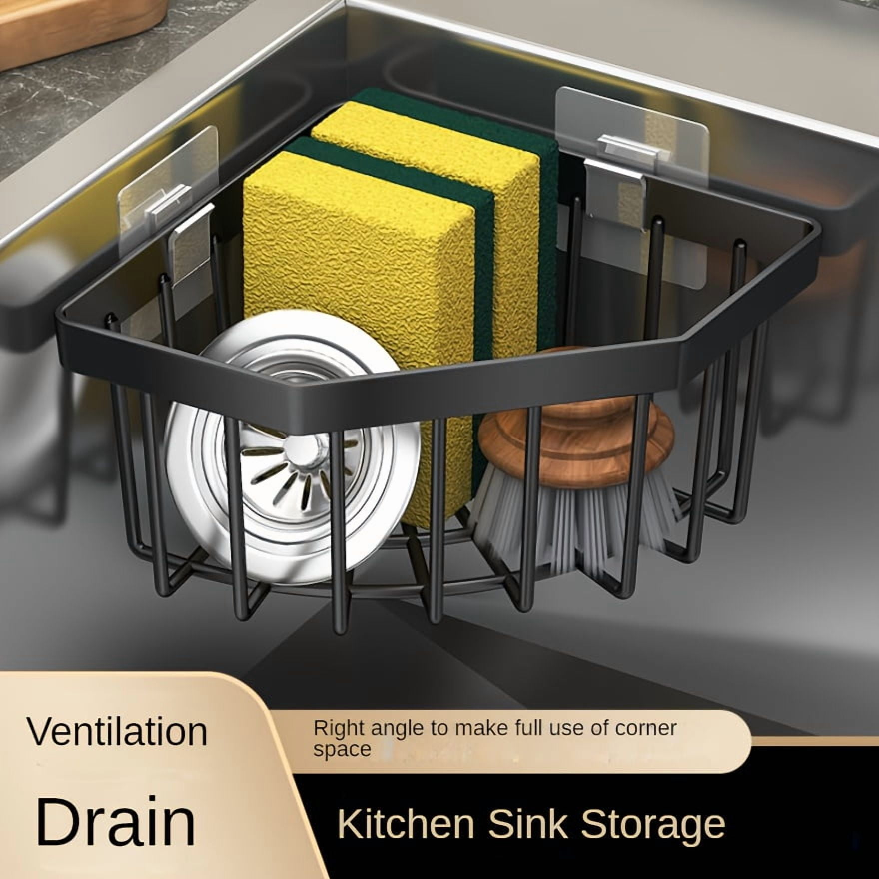 Space-Saving Kitchen & Bathroom Corner Storage Rack - No-Drill ...